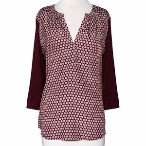 Ann Taylor Factory V-Neck 3/4 Sleeve Top, S